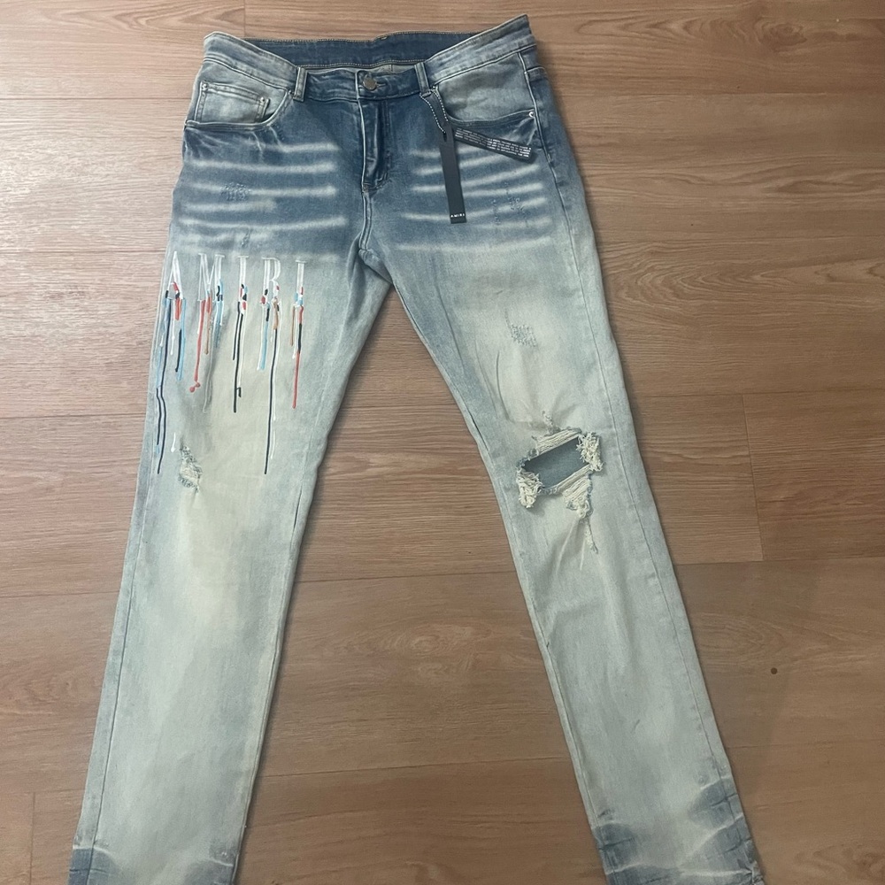 Amiri Paint Drip Denim Jeans